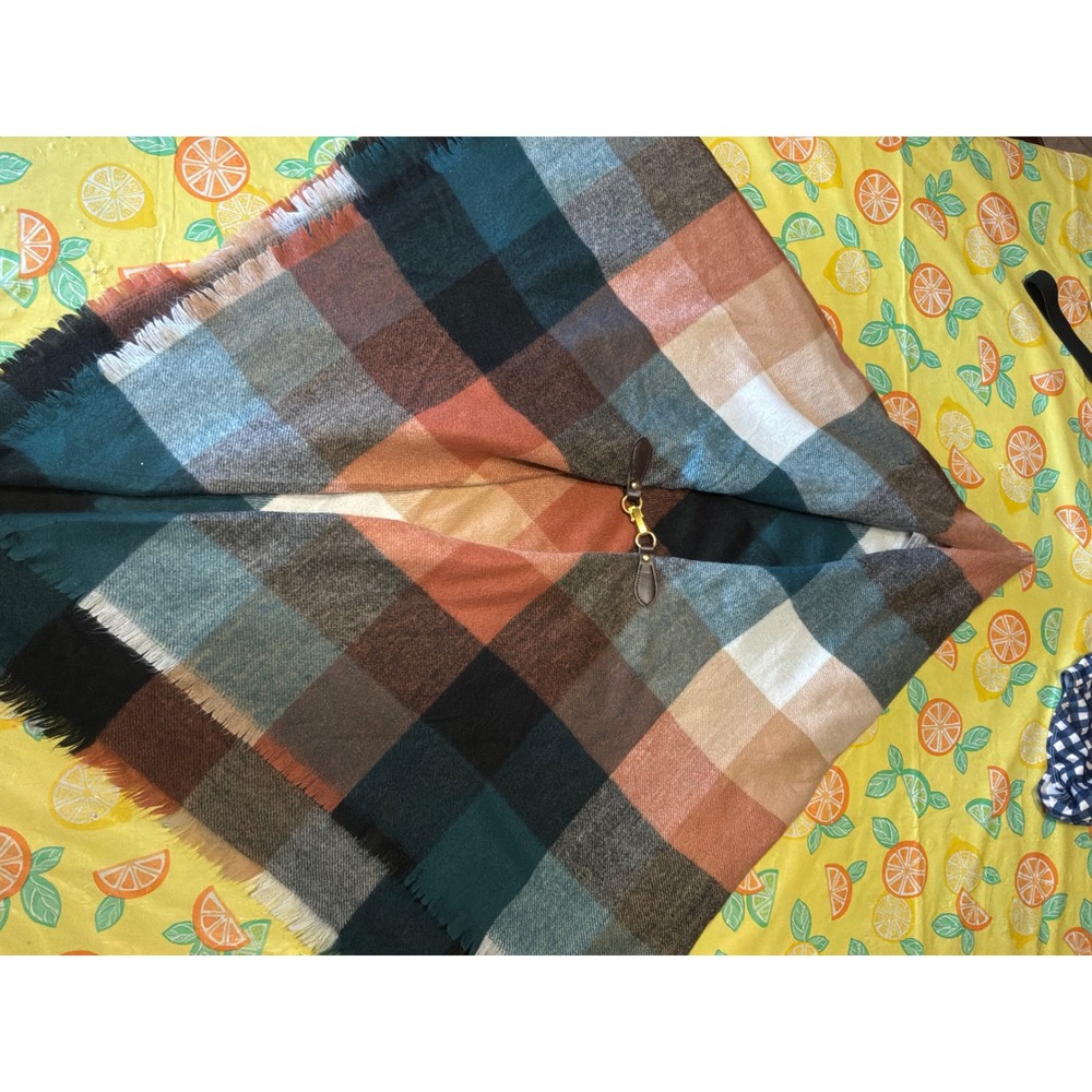 Cottagecore‎ Womens Unbranded Plaid Toggle Poncho Wrap S/M Multicolor